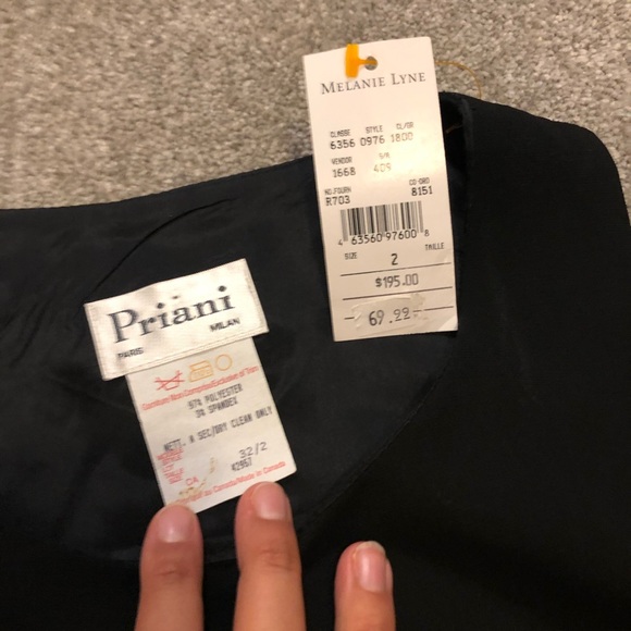 🎀 New 🎀Tiered black cocktail dress with white hem, size 2 - Picture 3 of 4